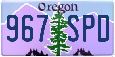 OR license plate 967SPD