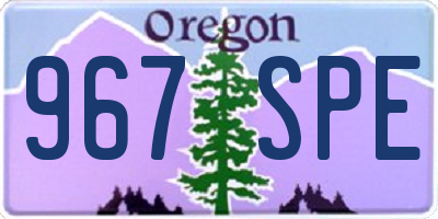 OR license plate 967SPE