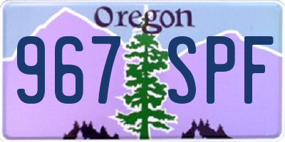 OR license plate 967SPF