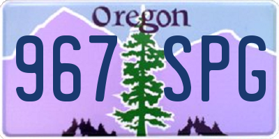 OR license plate 967SPG