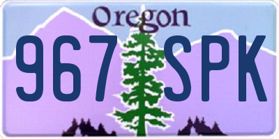 OR license plate 967SPK
