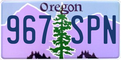 OR license plate 967SPN