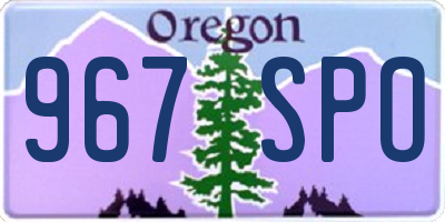 OR license plate 967SPO