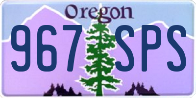 OR license plate 967SPS