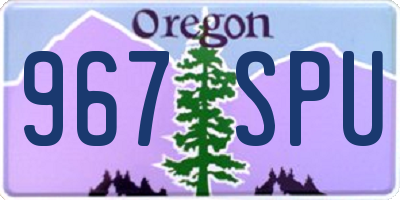 OR license plate 967SPU