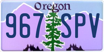 OR license plate 967SPV