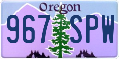 OR license plate 967SPW