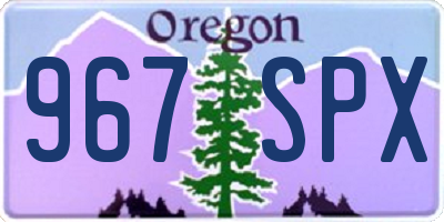 OR license plate 967SPX