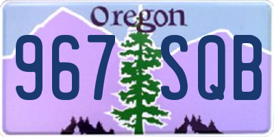 OR license plate 967SQB