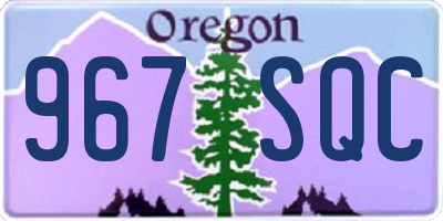 OR license plate 967SQC