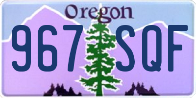 OR license plate 967SQF