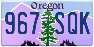 OR license plate 967SQK