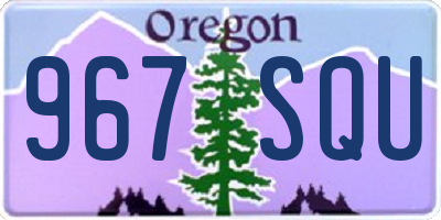 OR license plate 967SQU