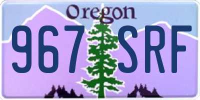 OR license plate 967SRF