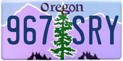 OR license plate 967SRY
