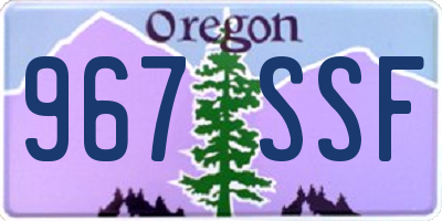 OR license plate 967SSF