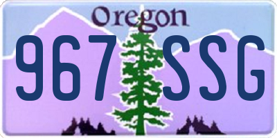 OR license plate 967SSG