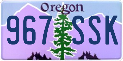 OR license plate 967SSK