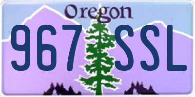 OR license plate 967SSL