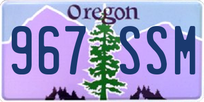 OR license plate 967SSM