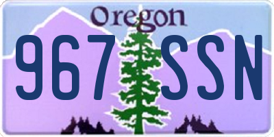 OR license plate 967SSN