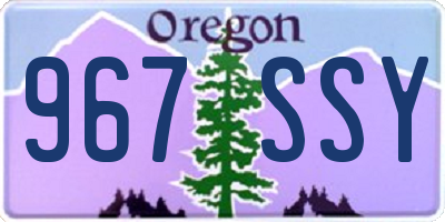 OR license plate 967SSY