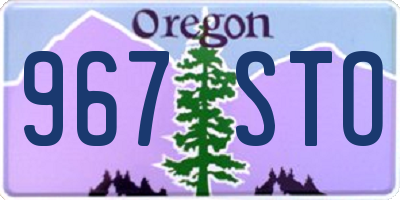 OR license plate 967STO