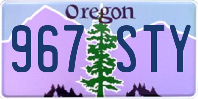 OR license plate 967STY