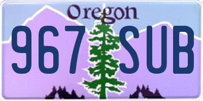 OR license plate 967SUB