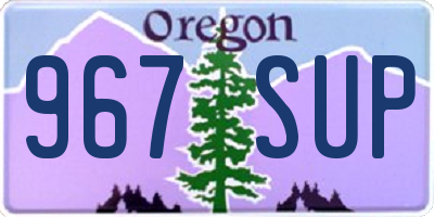 OR license plate 967SUP
