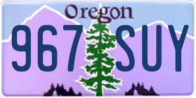 OR license plate 967SUY
