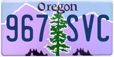 OR license plate 967SVC