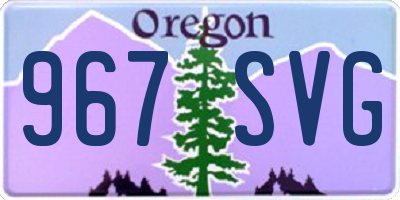 OR license plate 967SVG