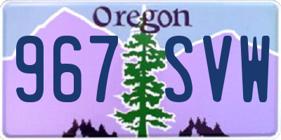 OR license plate 967SVW