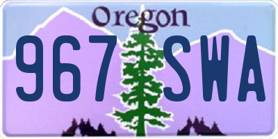 OR license plate 967SWA