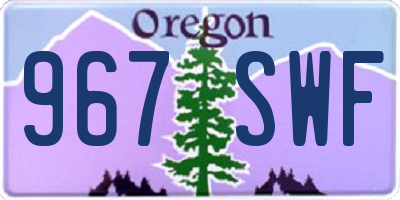OR license plate 967SWF