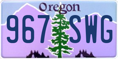 OR license plate 967SWG