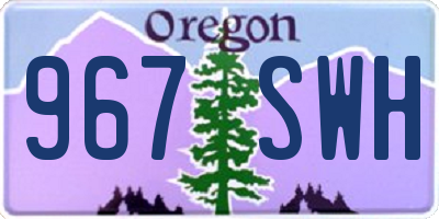 OR license plate 967SWH