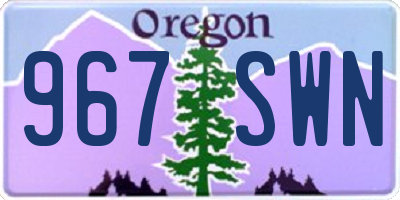 OR license plate 967SWN
