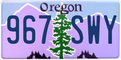 OR license plate 967SWY