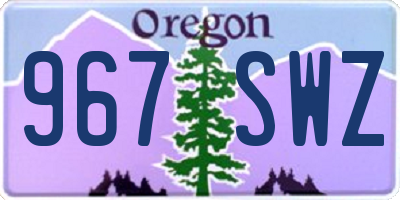 OR license plate 967SWZ