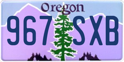 OR license plate 967SXB
