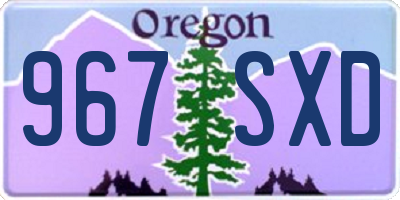 OR license plate 967SXD