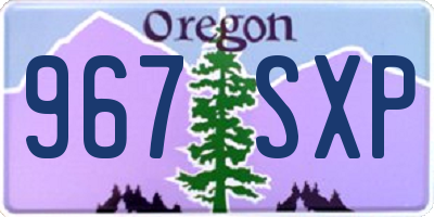 OR license plate 967SXP