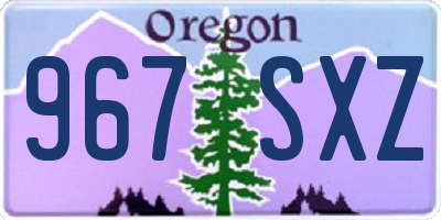 OR license plate 967SXZ