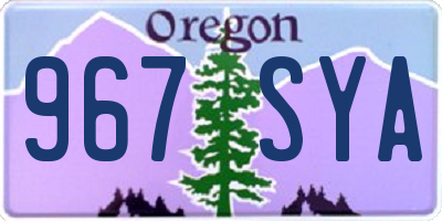 OR license plate 967SYA