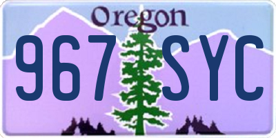 OR license plate 967SYC