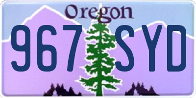 OR license plate 967SYD
