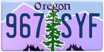 OR license plate 967SYF