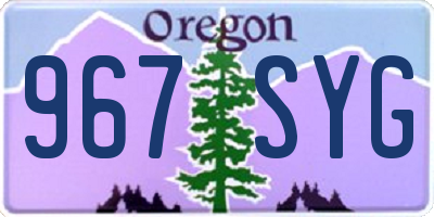 OR license plate 967SYG